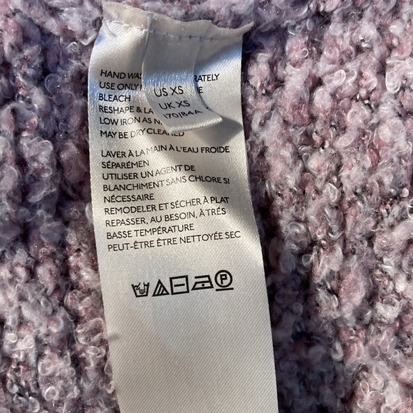 Free People Slouchy BFF Oversized Soft Cardigan Sweater Lavender XS FLAW left - Picture 8 of 8